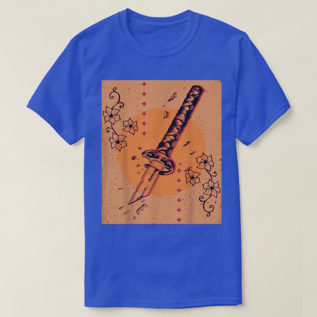 Japanese Retro Broken Samurai Sword Japan  T-Shirt (Design Front)