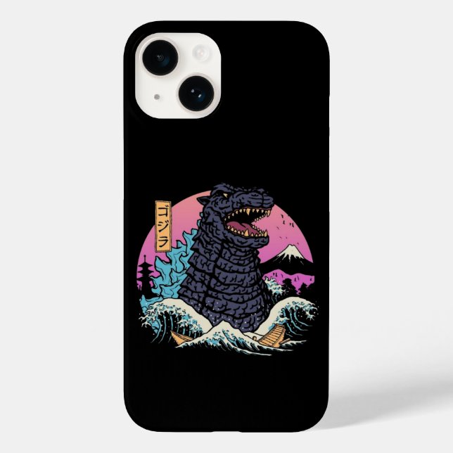 Japanese retro King Kaiju Wave Case-Mate iPhone Case (Back)