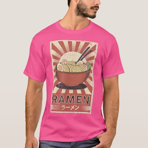 Japanese Retro Vintage Artwork  Ramen Soup Noodle  T_Shirt