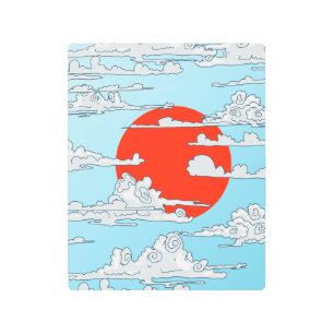 Japanese rising sun metal print