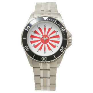 Japanese Rising Sun Patriotic Flag Design Watch