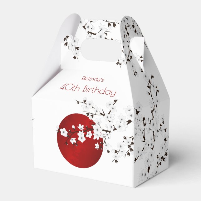 Japanese Rising Sun Thank You Birthday  Favor Boxes (Front Side)