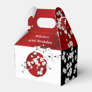 Japanese Rising Sun Thank You Birthday Favor Boxes