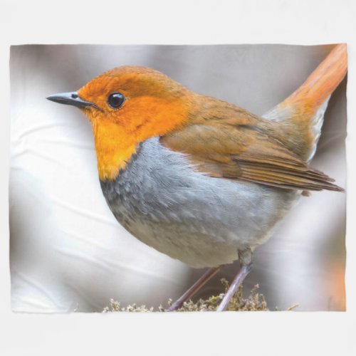 Japanese Robin Fleece Blanket