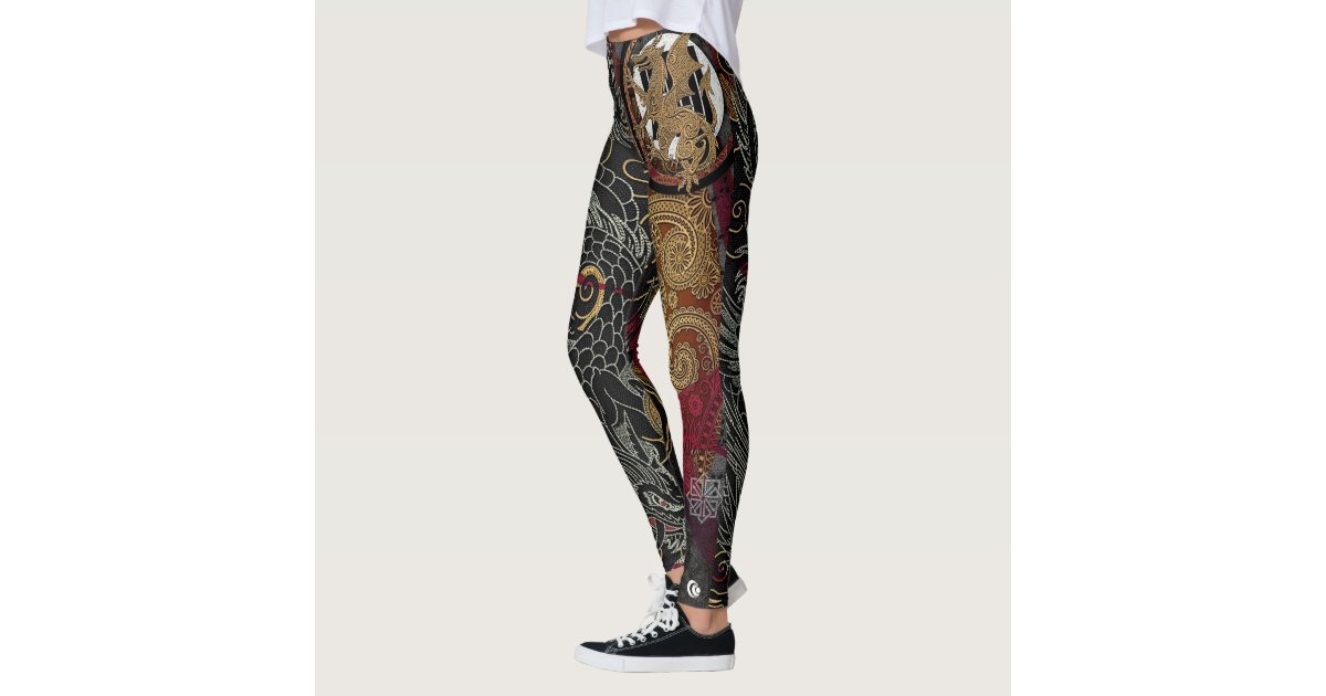 Japanese Royal Dragon Emblem Leggings