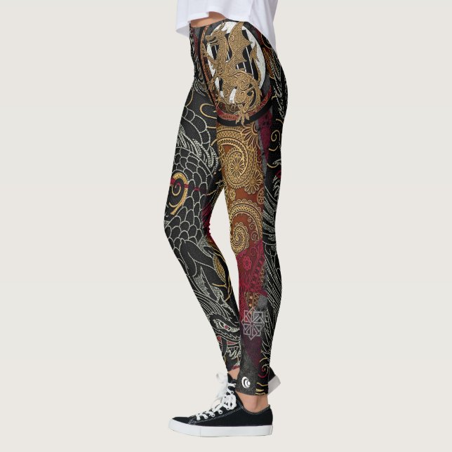 Japanese Royal Dragon Emblem Leggings (Left)