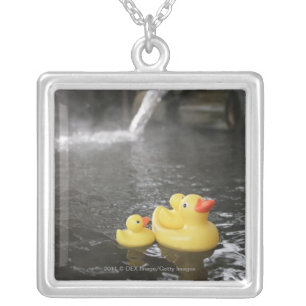 Japanese Rubber Duckies Silver Plated Necklace