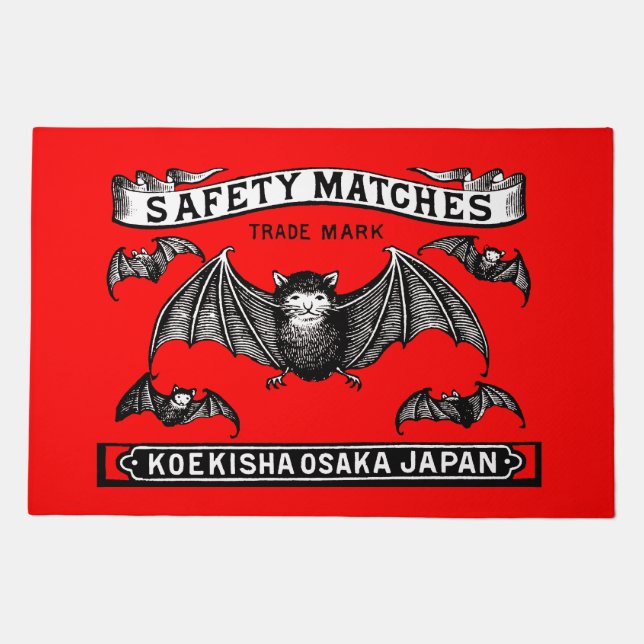 Japanese Safety Matches Art Bats Doormat (Front)