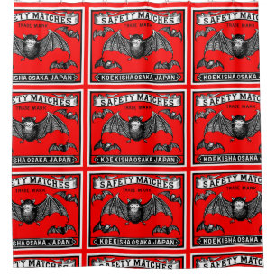 Japanese Safety Matches Art Bats Shower Curtain