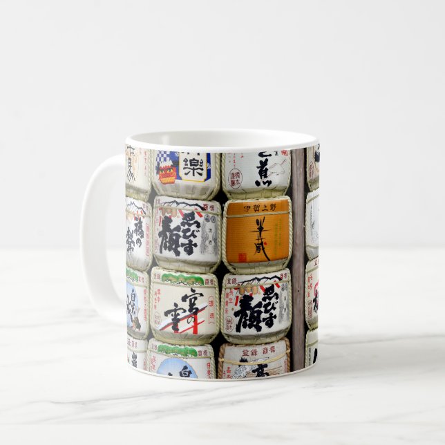 Japanese Sake Barrels Coffee Mug (Front Left)