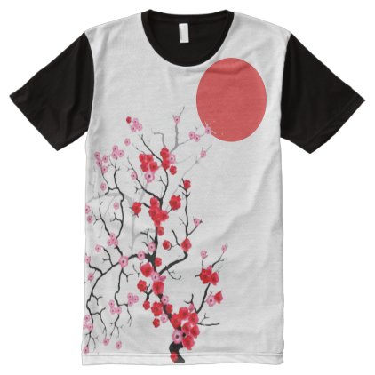 Japanese Sakura and Rising Sun All-Over-Print Shirt