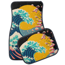 Japanese Sakura Blossom Big Ocean Wave