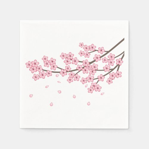 Japanese Sakura Cherry Blossom Branch Napkins