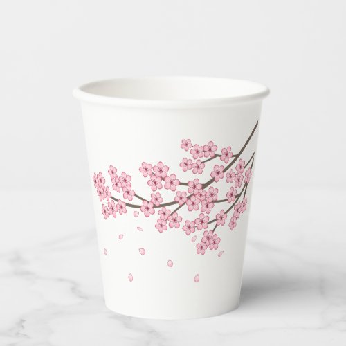 Japanese Sakura Cherry Blossom Branch Paper Cups