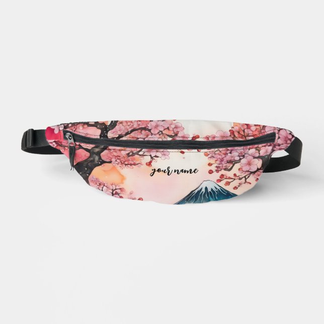 Japanese sakura cherry blossom spring nature name fanny pack (Front)