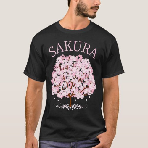 Japanese Sakura Cherry Blossom Tree Aesthetic Vint T_Shirt