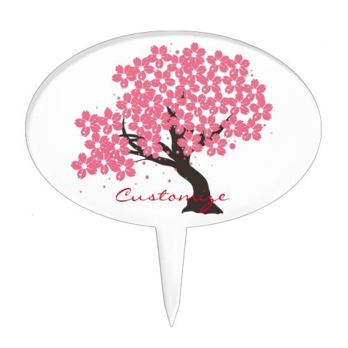 Japanese Sakura Cherry Blossoms Thunder_Cove Cake Topper