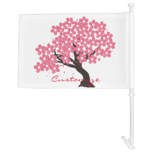 Japanese Sakura Cherry Blossoms Thunder_Cove Car Flag