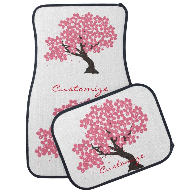 Japanese Sakura Cherry Blossoms Thunder_Cove Car Floor Mat (Set)