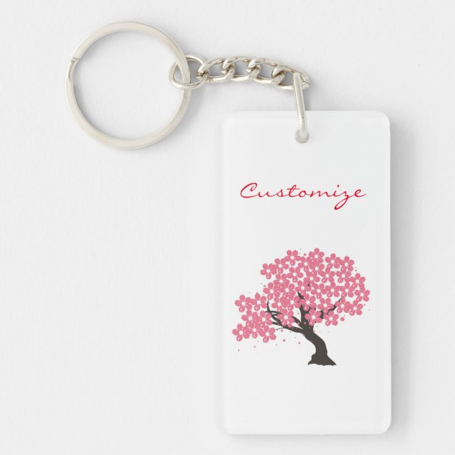 Japanese Sakura Cherry Blossoms Thunder_Cove Keychain (Front)