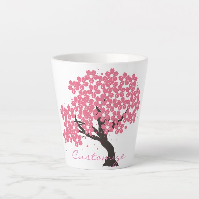 Japanese Sakura Cherry Blossoms Thunder_Cove Latte Mug (Front)