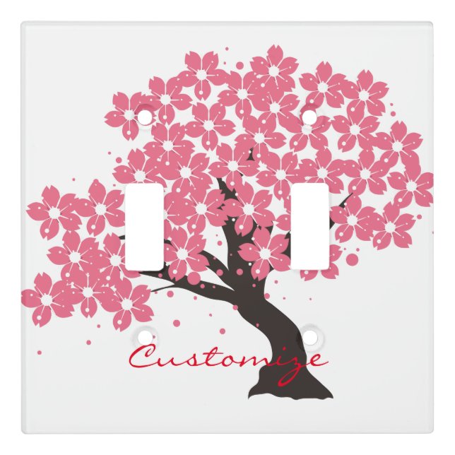 Japanese Sakura Cherry Blossoms Thunder_Cove Light Switch Cover (Front)