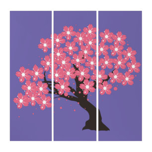 Japanese Sakura Cherry Blossoms Thunder_Cove Triptych