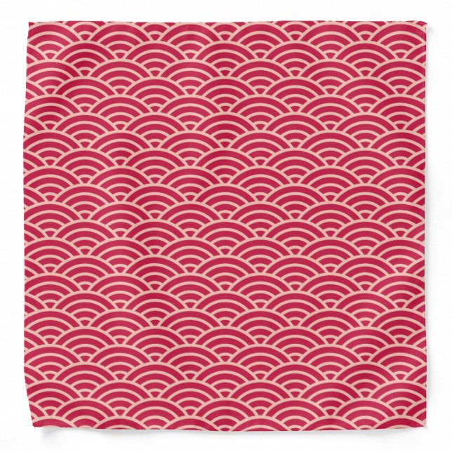 Japanese Sakura Fish Scale Pattern Bandana (Front)
