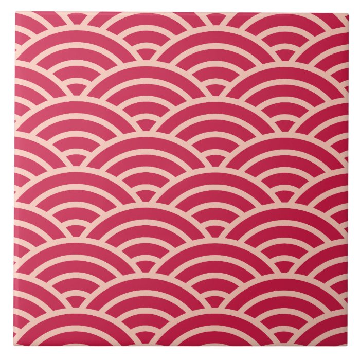 Japanese Sakura Fish Scale Pattern Tile Zazzle