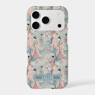 Japanese Sakura Geisha Pattern Monogrammed Case- iPhone 17 Pro Case