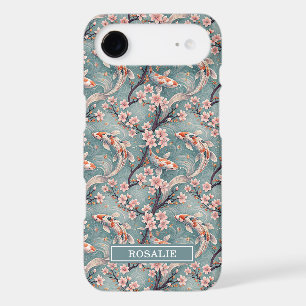 Japanese Sakura Koi Fish Print Monogrammed iPhone 17 Air Case