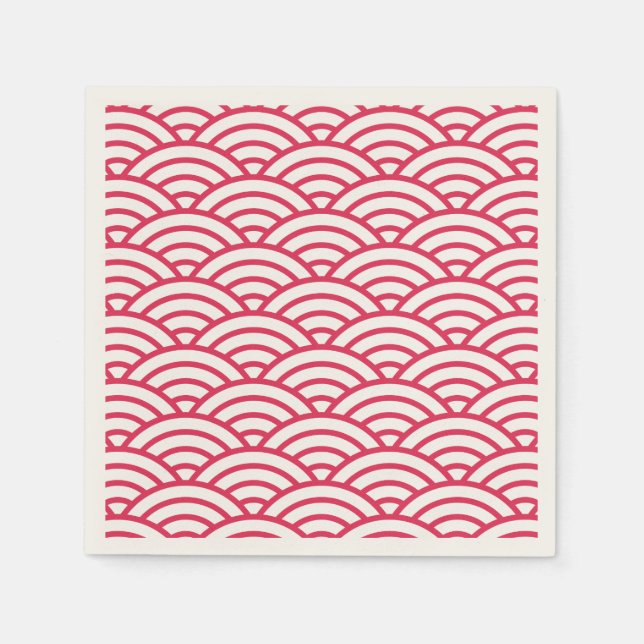 Japanese Sakura Koinobori Fish Scale Pattern Napkins (Front)