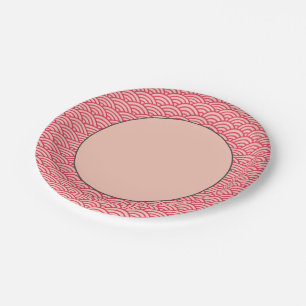 Japanese Sakura Koinobori Fish Scale Pattern Paper Plates