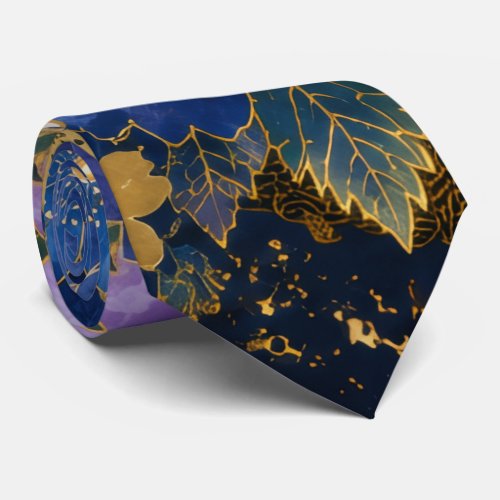 Japanese Sakura Necktie | Navy Blue Kimono Floral