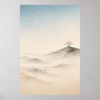 Japanese Sakura Night Japandi Wall Art Poster