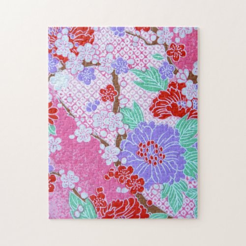 Japanese Sakura Pattern Jigsaw Puzzle