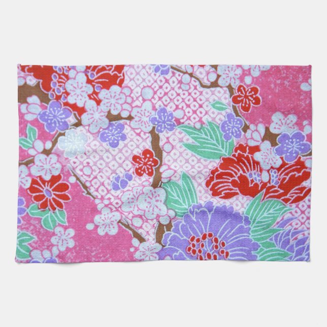Japanese Sakura Pattern Kitchen Towel (Horizontal)