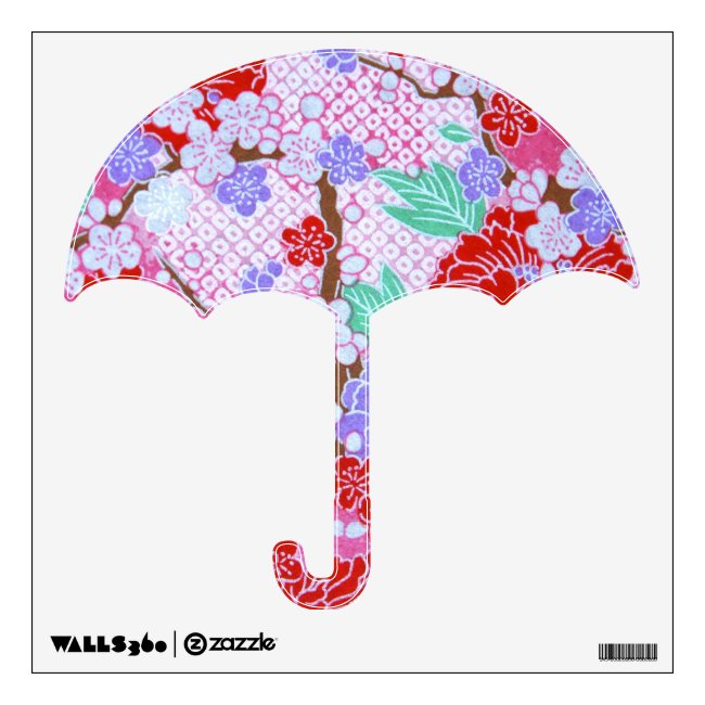 Japanese Sakura Pattern Wall Decal - Umbrella