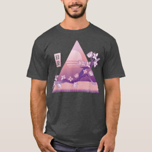 Japanese Sakura Pink Flower 80s Vaporwave Cherry B T-Shirt