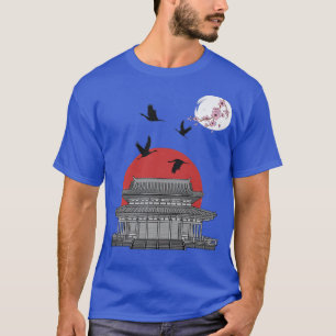 Japanese Sakura Tree Temple Cherry Flower Japan Bl T-Shirt