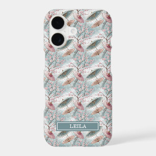 Japanese Sakura Umbrella Pattern Monogrammed iPhone 17 Case