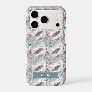 Japanese Sakura Umbrella Pattern Monogrammed iPhone 17 Pro Case