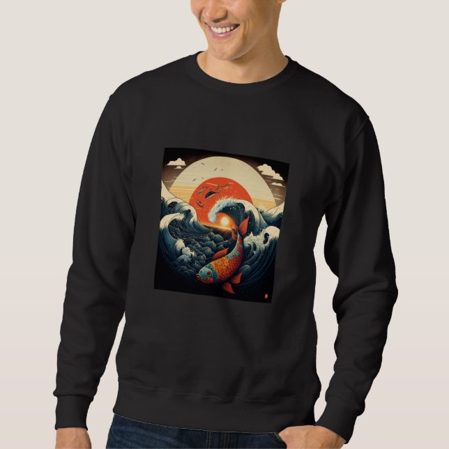 Japanese Samurai Aesthetic Koi Fish  1 Sweatshirt (Front)