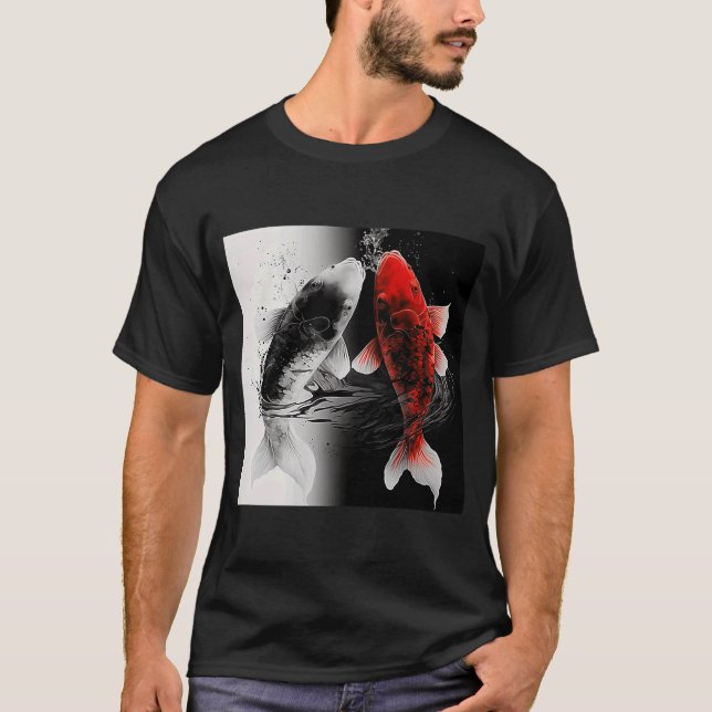 Japanese Samurai Aesthetic Koi Fish T-Shirt (Front)