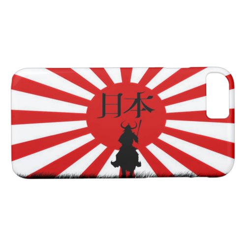 Japanese Samurai and Flag of Japan Phone Case