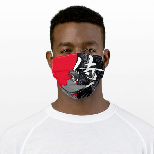Japanese samurai boy Cloth Face Mask (Worn)