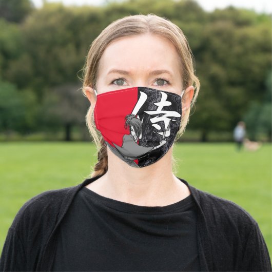 Japanese samurai boy Cloth Face Mask (Outside)