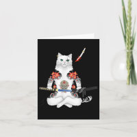 Japanese Samurai Cat Katana Ninja Yakuza Tattoo