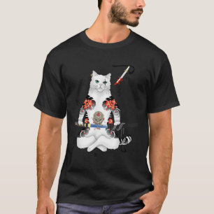 Japanese Samurai Cat Katana Ninja Yakuza Tattoo T-Shirt