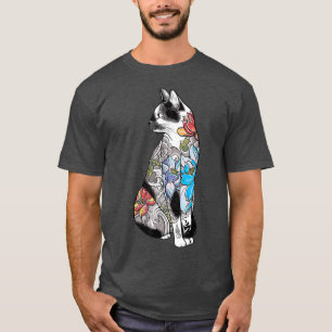 Japanese Samurai Cat Katana Ninja Yakuza Tattoo ( T-Shirt